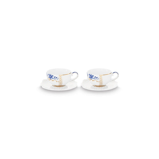 Set/2 Espresso Cups & Saucers Royal White - Pimis Living