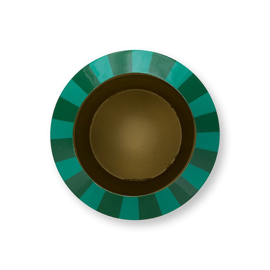 Vase Metal Stripes Green 24x29cm - Pimis Living