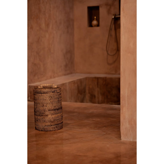 Der Rattan-Mülleimer hoch – Naturbraun - Pimis Living