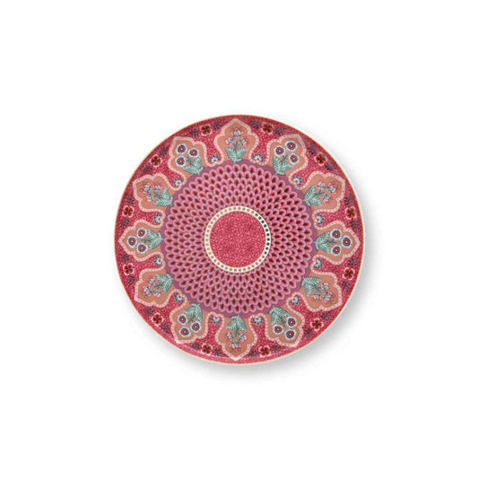 Mini Cake Tray Flower Festival Scallop Deco Dark Pink 21cm