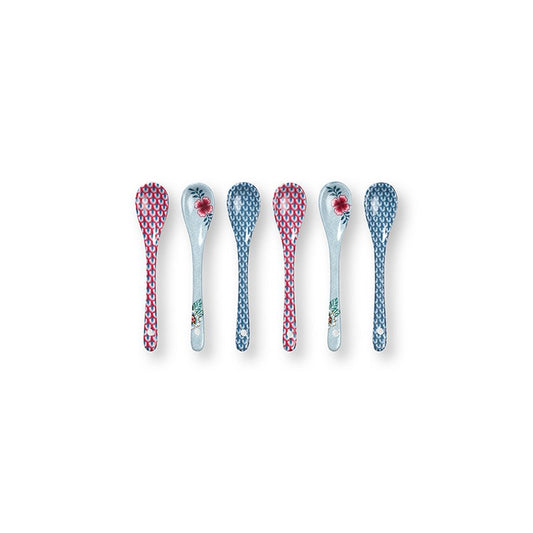 Giftset Teaspoons Oriental Flower Festival Blue 13cm - Pimis Living