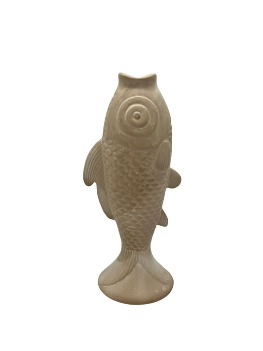 Vase Steingut Fisch in Beige - Pimis Living