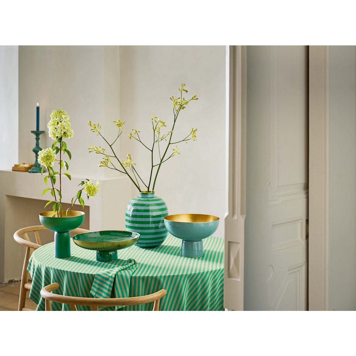 Low Tray Metal Dark Green 12.50x35cm - Pimis Living