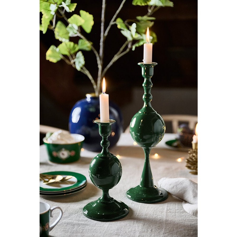 Candle Holder Metal Sphere Small Green 24cm - Pimis Living