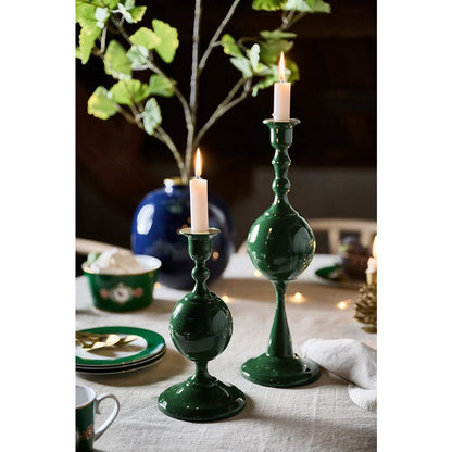 Candle Holder Metal Sphere Small Green 24cm - Pimis Living