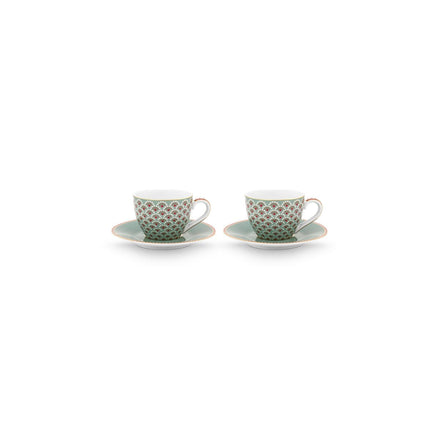Set/2 Espresso Cups and Saucers Blooming Tales Blue Pip Studio - German and Austrian markets only