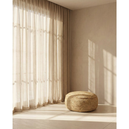 Der Raffia Flores Pouffe - Natürlich - Pimis Living