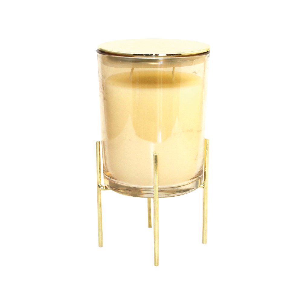 Goldener Kerzenvanille -Parfüm mit goldener Metallstütze - Pimis Living