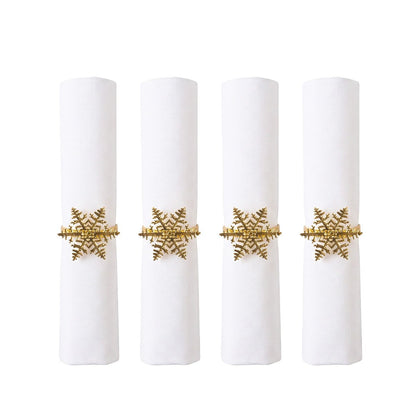 Set von 4 Runden goldener Flockentücher