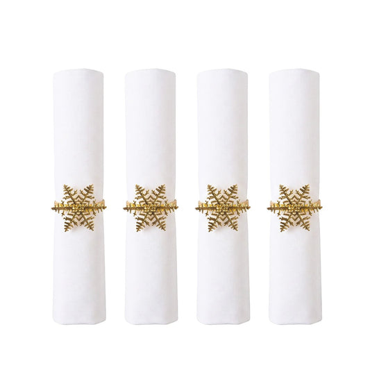 Set von 4 Runden goldener Flockentücher