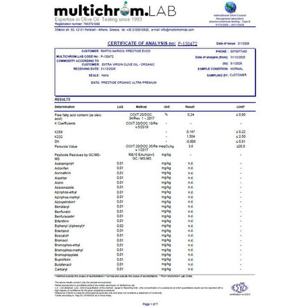 Prestige Ultra Premium Bio-Olivenöl extra vergine Mediterrolio