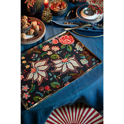 Tray Metal Large Berry Blues Dark Blue 48x32cm - Pimis Living