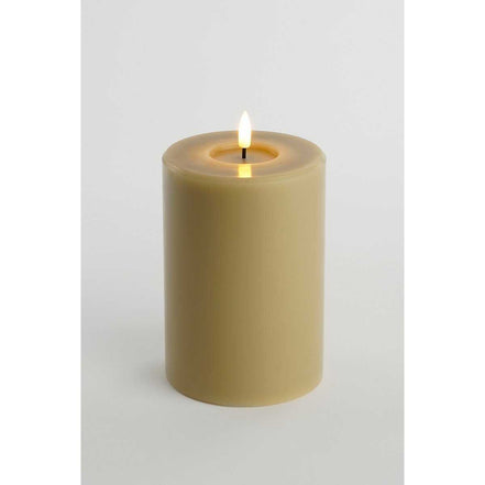 LED candle – H15 x Ø10 cm – wax – taupe
