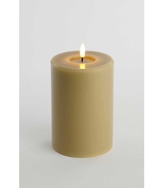 LED candle – H15 x Ø10 cm – wax – taupe
