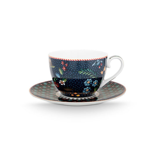Set/2 Cups and Saucers Berry Blues 280ml - Pimis Living
