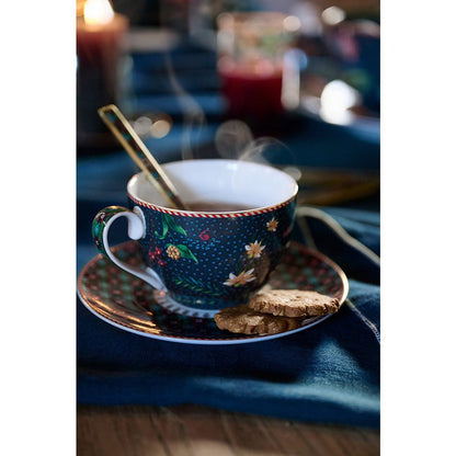Set/2 Cups and Saucers Berry Blues 280ml - Pimis Living