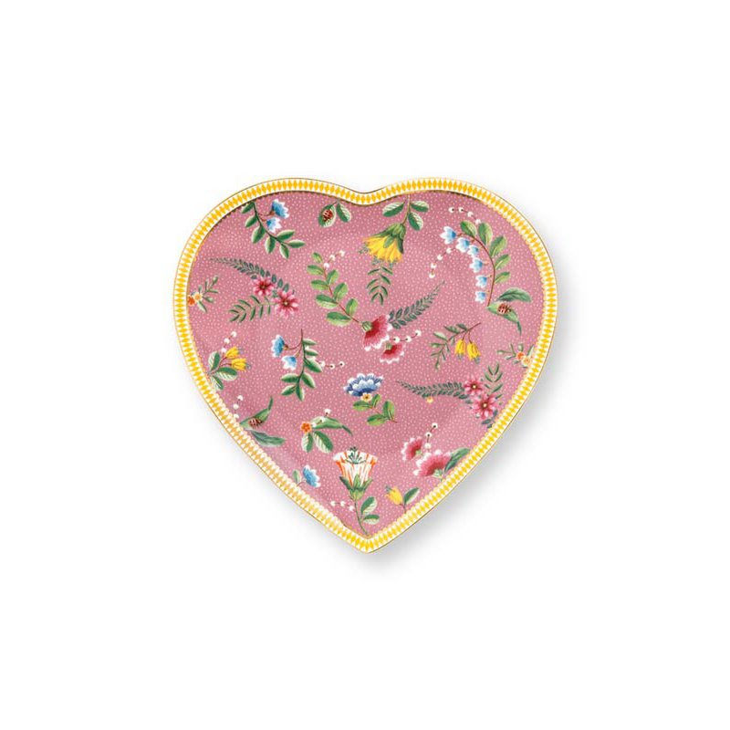 Set of 2 heart-shaped plates La Majorelle Pink 21.5cm