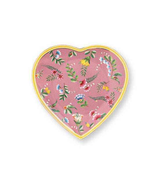 Set of 2 heart-shaped plates La Majorelle Pink 21.5cm