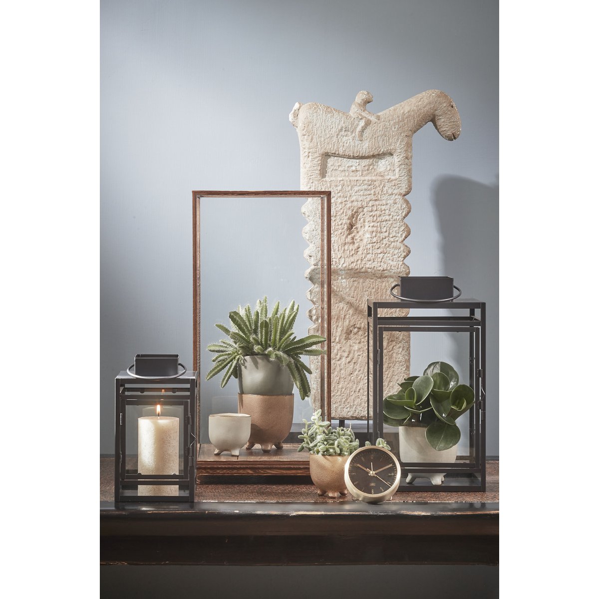 Sturmlaterne – L20 x B19 x H36 cm – Schwarz Mica Decorations