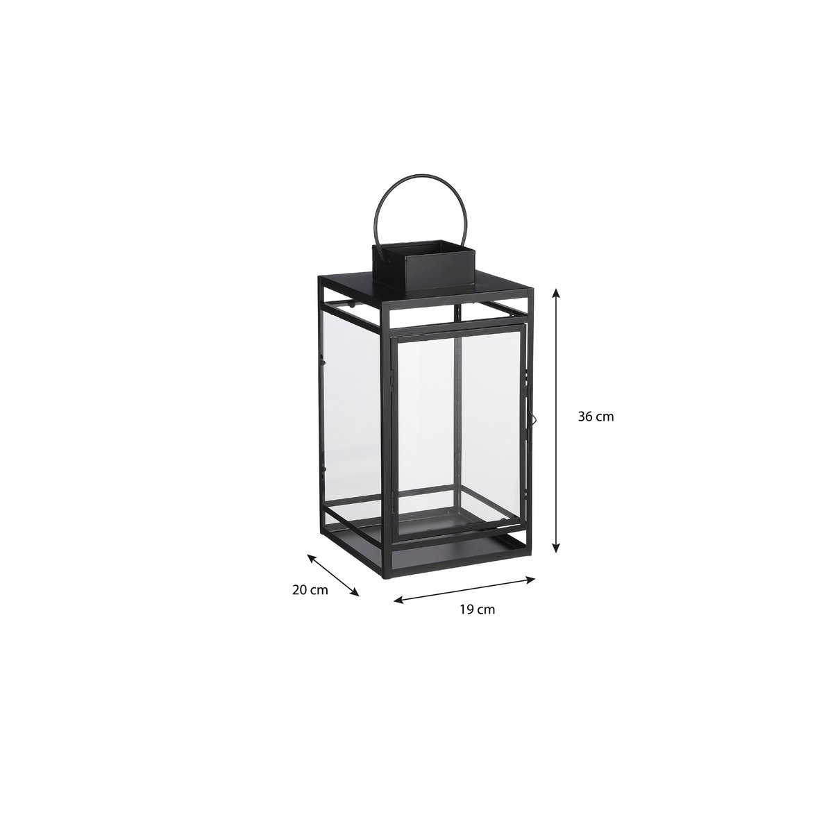 Storm Lantern – L20 x W19 x H36 cm – Black