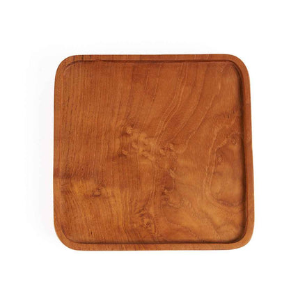 Der quadratische Teller aus Teakholz – Natur – XS Bazar Bizar Living
