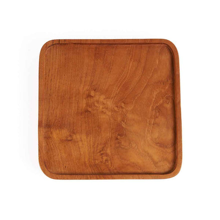 Der quadratische Teller aus Teakholz – Natur – XS Bazar Bizar Living