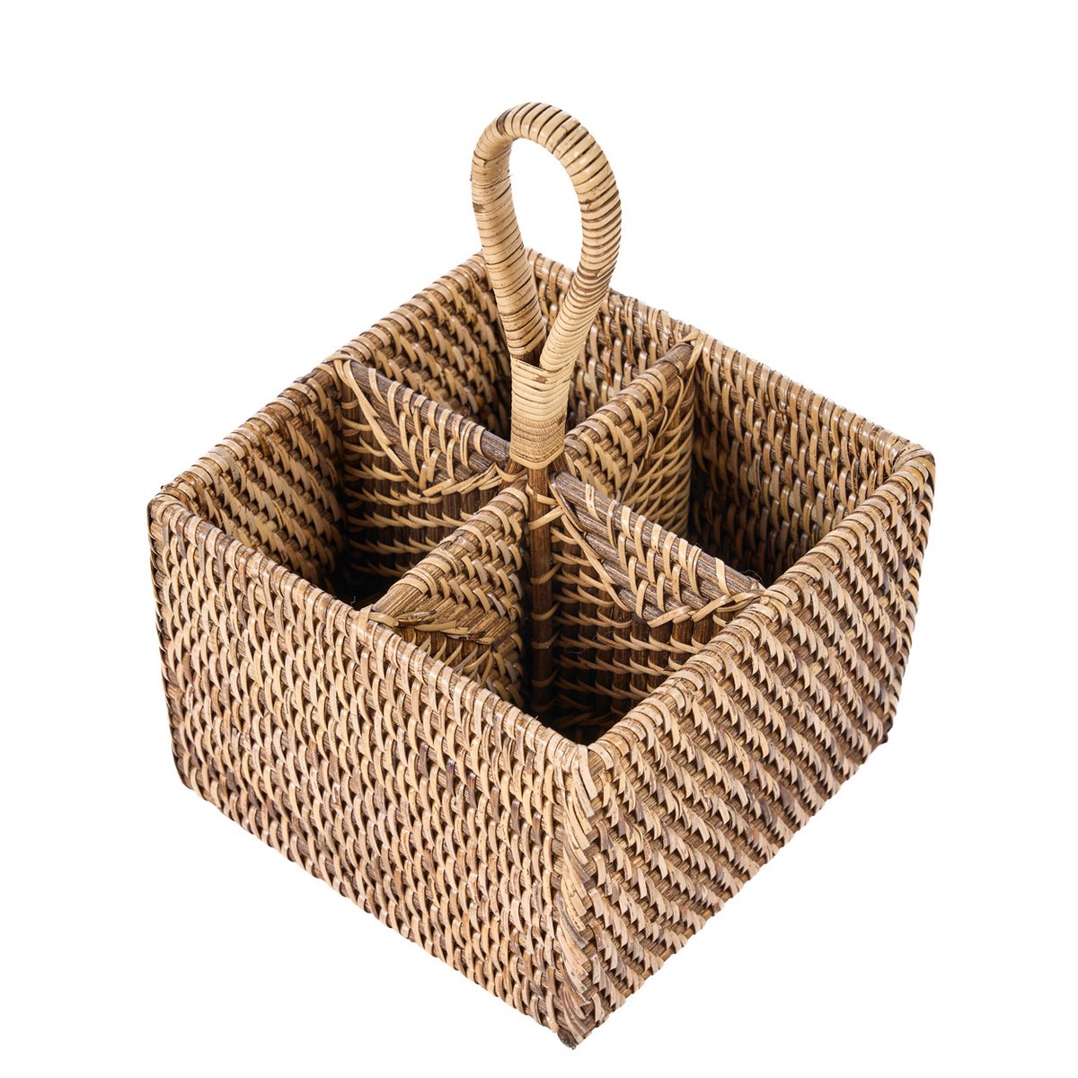 Der Rattan-Besteckbehälter Nr. 4 – Naturbraun - Pimis Living