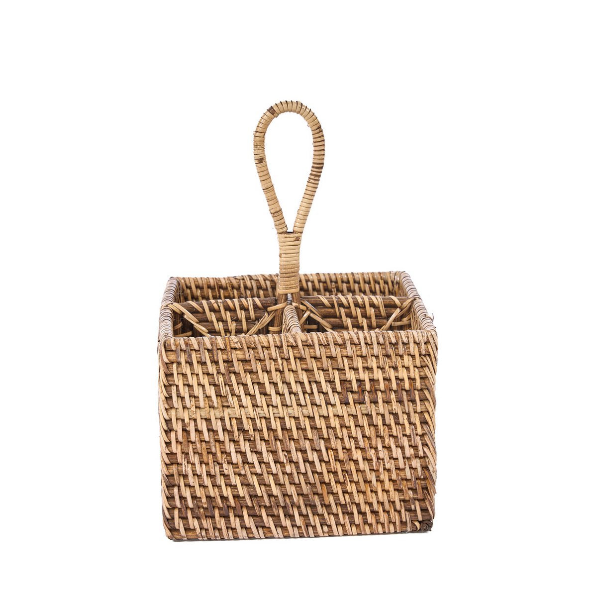 Der Rattan-Besteckbehälter Nr. 4 – Naturbraun - Pimis Living