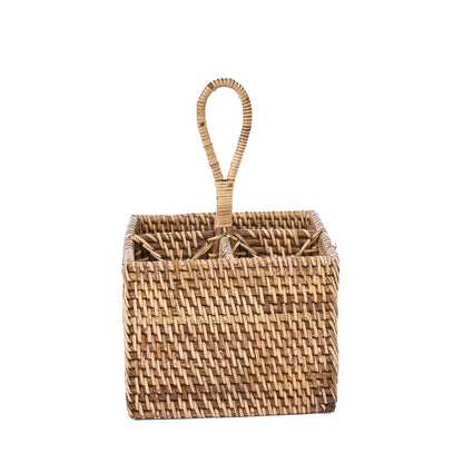 Der Rattan-Besteckbehälter Nr. 4 – Naturbraun - Pimis Living