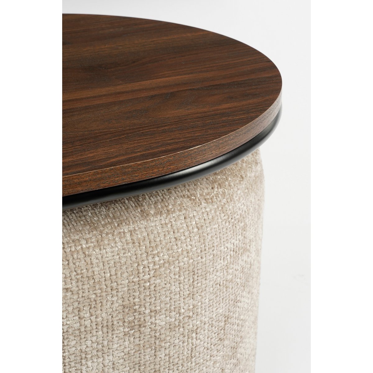 Couchtisch mit Poufs – 3-teilig – L79 x B45 x H41 cm – Hellgrau