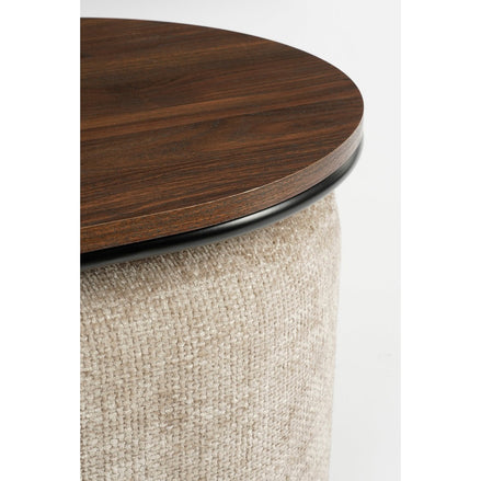 Couchtisch mit Poufs – 3-teilig – L79 x B45 x H41 cm – Hellgrau - Pimis living by Konceptpunkt