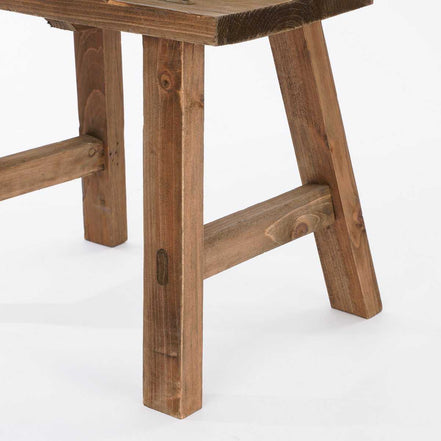 Bold wooden stool – L38 x W29 x H34 cm – recycled wood – brown