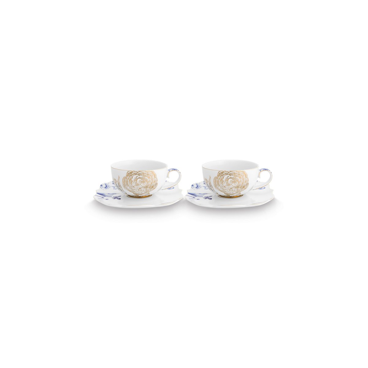 Set/2 Tea Cups & Saucers Royal White - Pimis Living