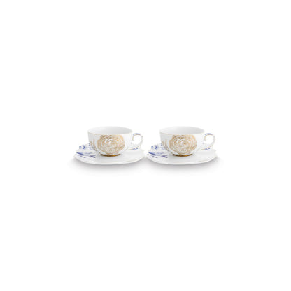 Set/2 Tea Cups & Saucers Royal White - Pimis Living