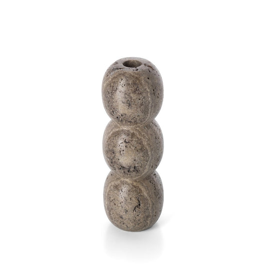 Der Travertin-Totem-Kerzenhalter – Grau – L - Pimis Living