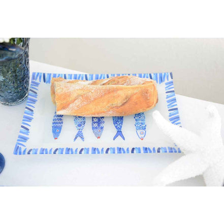 Rechteckige Schale Blauer Fisch 35x25x2,8 cm AULICA