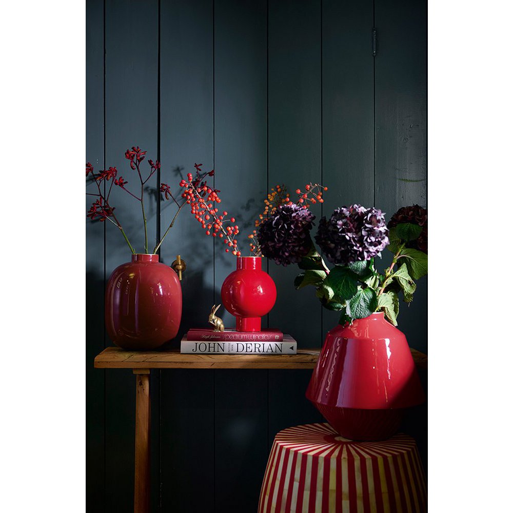 Vase Metal Small Red 18x24cm - Pimis Living