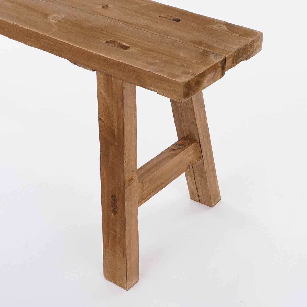 Bold wooden bench – L108 x W20 x H37 cm – recycled wood – brown