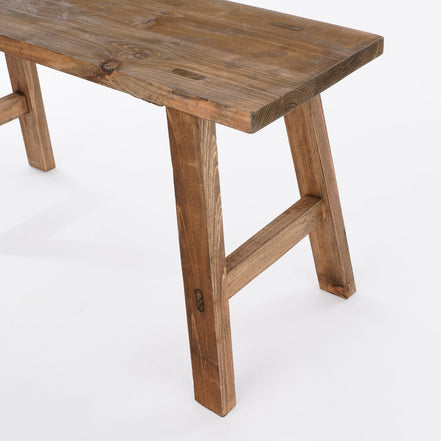 Bold wooden bench – L80 x W37 x H44 cm – recycled wood – brown