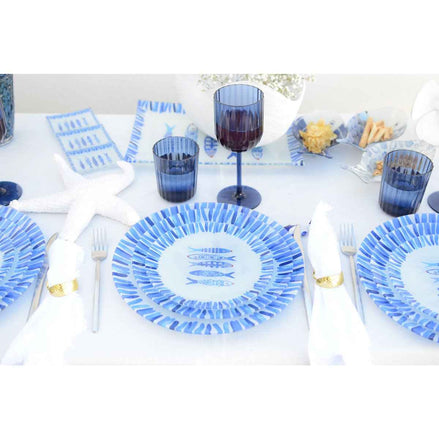 Acrylblau -Wassergläser - Los 6 AULICA