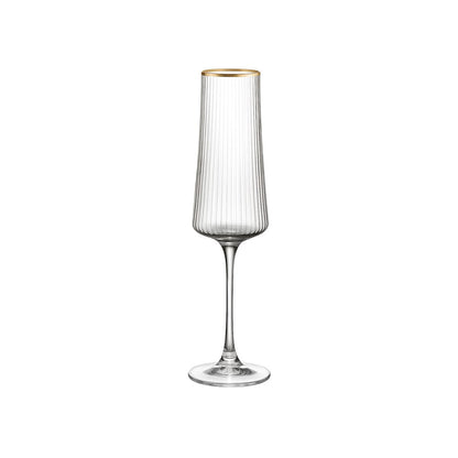 Champagnerflöten vergoldete Kante 210 ml - Los 6 - Pimis Living