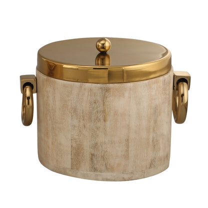 Goldener Holzeiseimer 20x25x20cm - Pimis Living