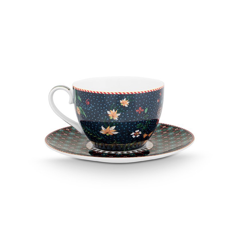 Set/2 Cups and Saucers Berry Blues 280ml - Pimis Living