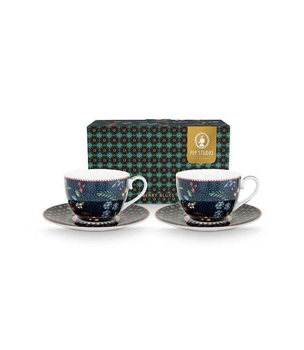 Set/2 Tassen und Untertassen Berry Blues 280ml