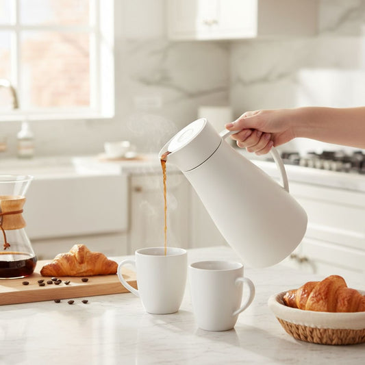 Weiße isolierte Kaffeemaschine 1l