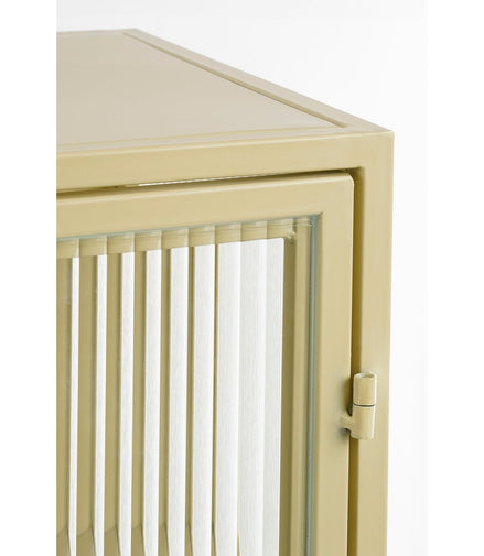 Clifton Storage Cabinet with Doors - L38 x W35 x H90 cm - Metal - Beige