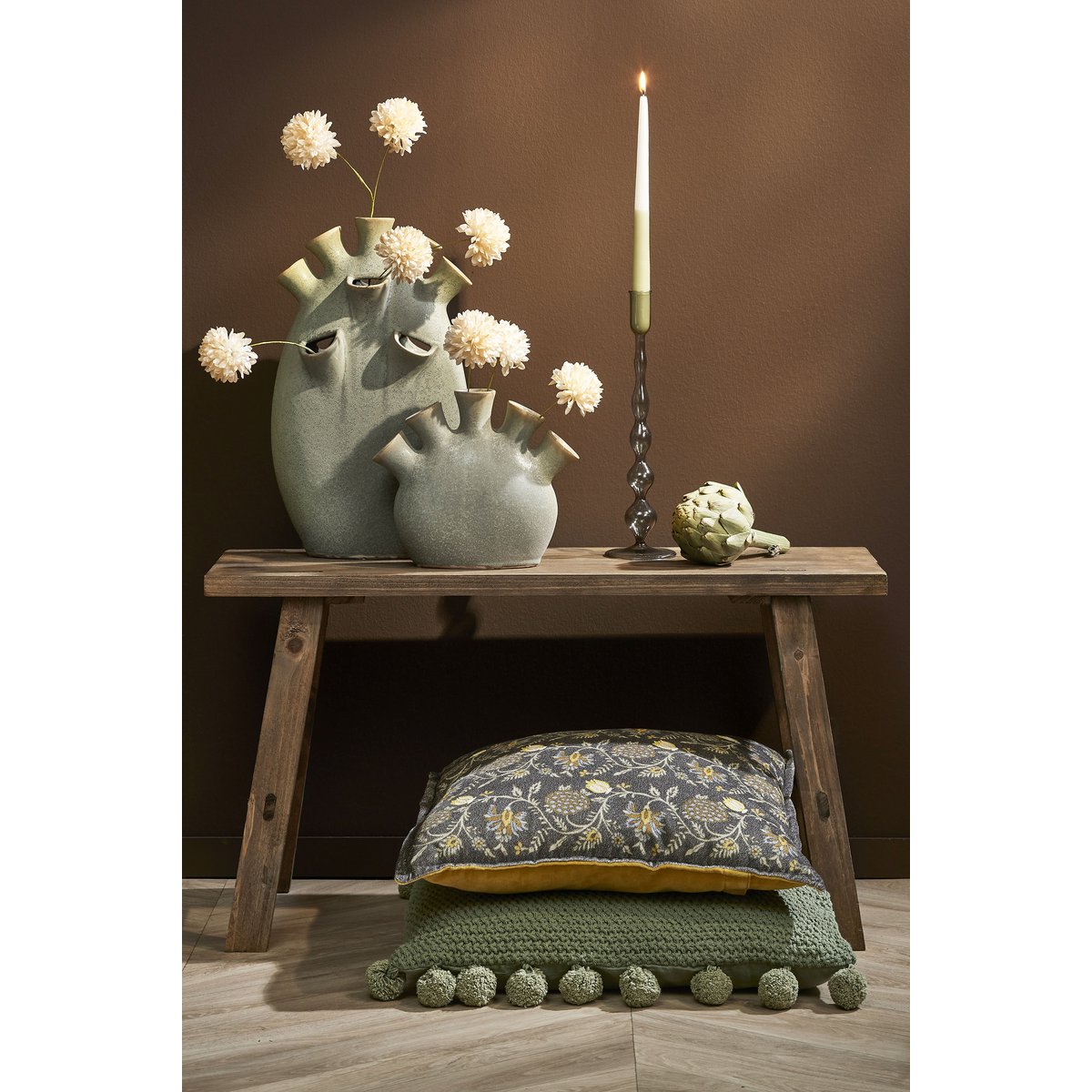 Bold Holzbank – L80 x B37 x H44 cm – recyceltes Holz – Braun - Pimis living by Konceptpunkt