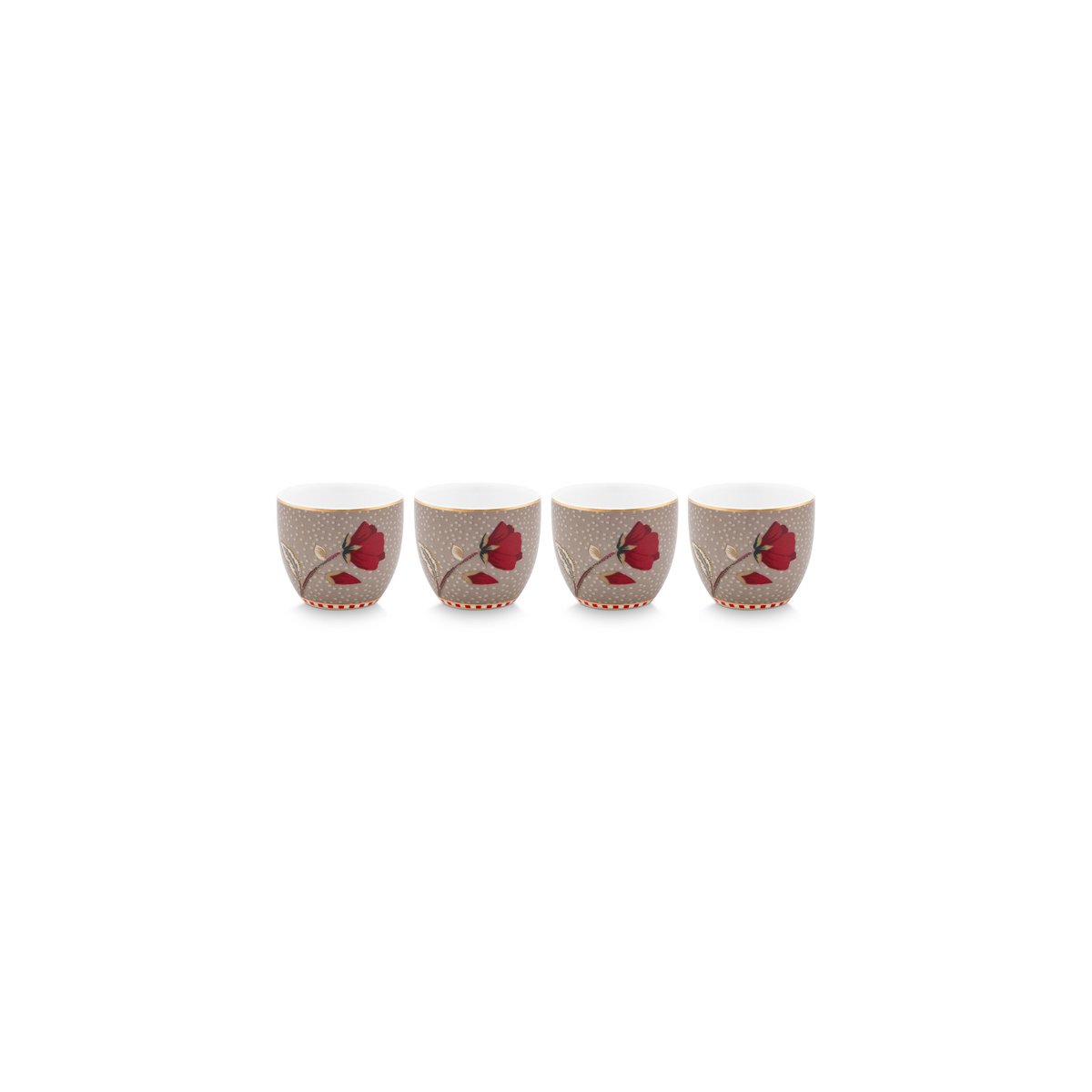 Set/4 Egg Cups Blooming Tales Fantasy Khaki - Pimis Living