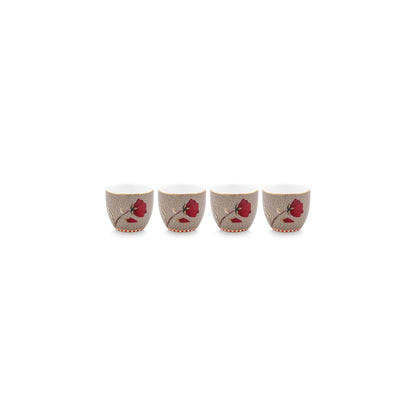 Set/4 Egg Cups Blooming Tales Fantasy Khaki - Pimis Living