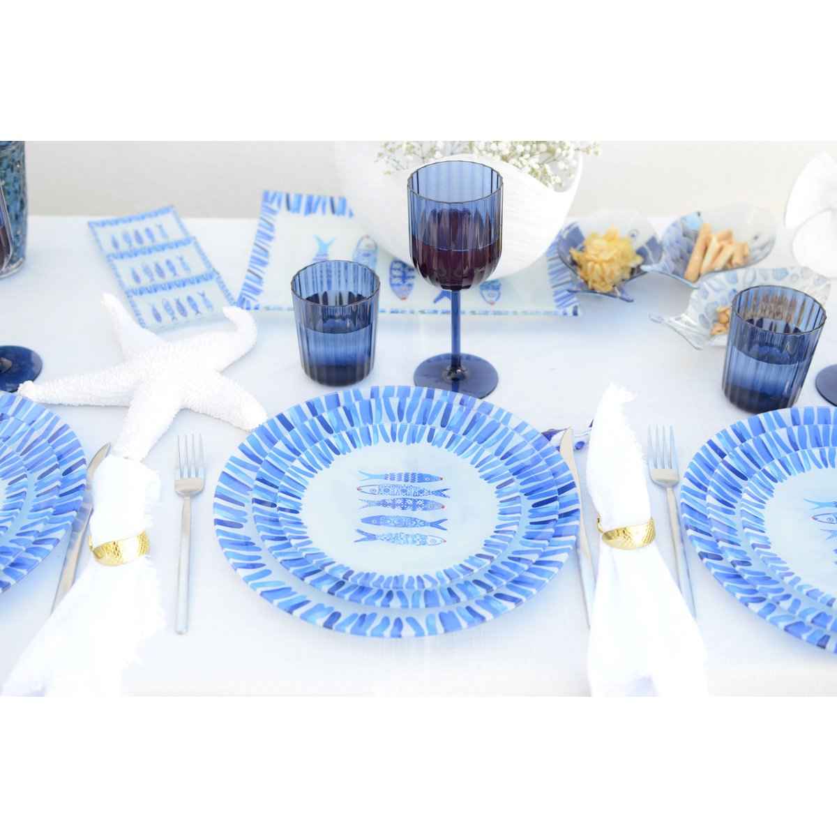 Acrylblau -Weingläser - Los 6 6 AULICA